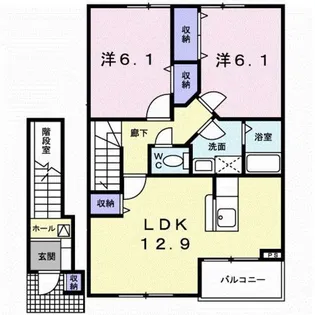 ベルフォールIIC【2階】の間取り