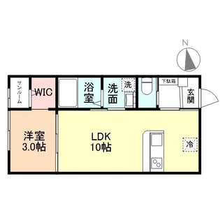 El vita鵯島IV【1階】の間取り
