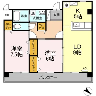 Crest Tenma【1階】の間取り
