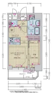 プレリス北巽駅前ラバルス【8階】の間取り