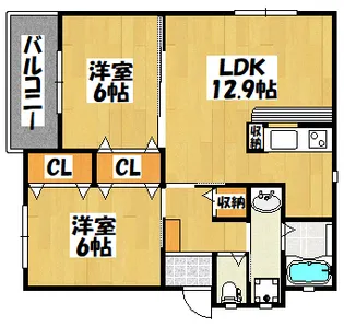 ハイム加賀【2階】の間取り