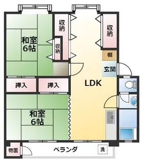 久米川駅東住宅20号棟【3階】の間取り