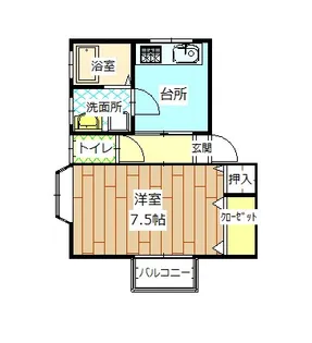 コーポ乱川【1階】の間取り