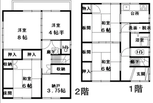 神奈川県三浦市東岡町【一戸建】の間取り