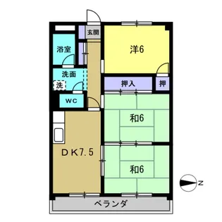 レジデンスひまわり【4階】の間取り