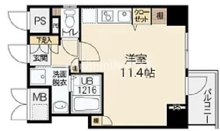 ルーセントオーデン難波【3階】の間取り