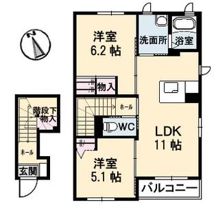 ピアリーメゾン 花【2階】の間取り