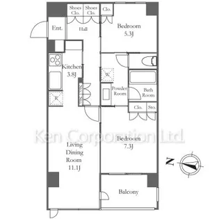 ガーデニエール砧レジデンス【7階】の間取り