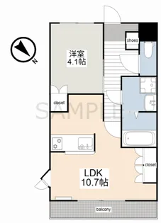 岡山県岡山市南区内尾【アパート】の間取り