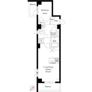 ラ・ミアカーサ中目黒【3階】の間取り