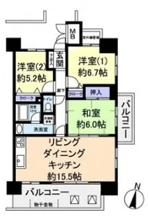 広島県広島市安佐南区東原3【マンション】の間取り