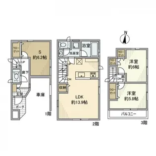 東京都葛飾区新宿5【一戸建】の間取り