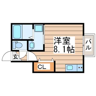 クオーレ八軒小路EAST【1階】の間取り