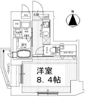 ベラジオ京都烏丸十条【7階】の間取り