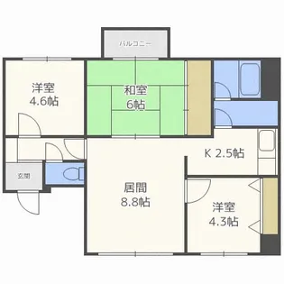 フェリス西野【3階】の間取り