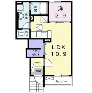 福島県二本松市油井字硫黄田【アパート】の間取り