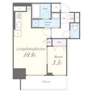 1LDKの間取り画像