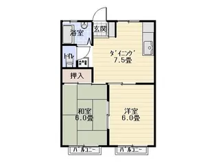 神奈川県茅ヶ崎市富士見町【アパート】の間取り