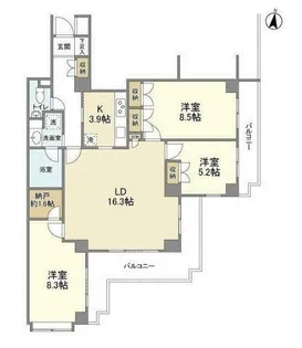 パークサイド碑文谷【4階】の間取り