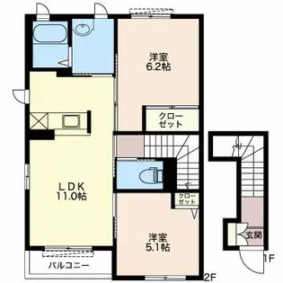 ジャルディーノ・T【2階】の間取り
