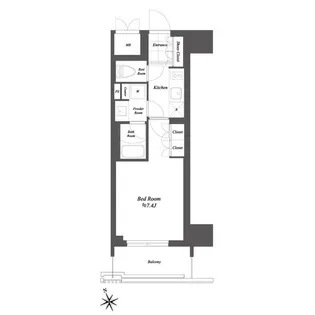 1Kの間取り画像