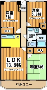 【シャルマン成城】【3階】の間取り