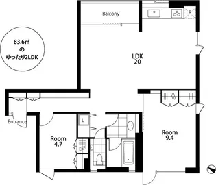 Knot花房山【3階】の間取り