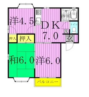 ウインズウメサト A【1階】の間取り
