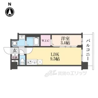 ソルテラス京都JUJO華【6階】の間取り