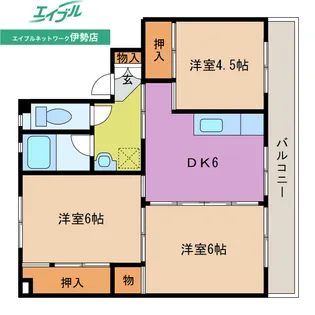 ビレッジハウス磯部1号棟【5階】の間取り