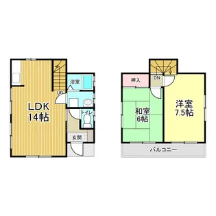 福岡県八女市黒木町田本【一戸建】の間取り
