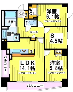 東京都府中市宮町1【マンション】の間取り