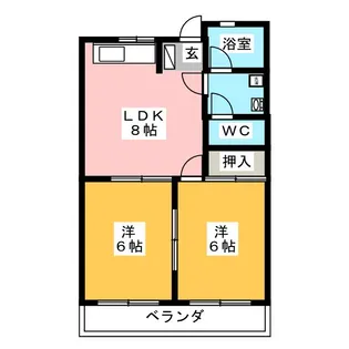 にしき今泉新町ハイツII【3階】の間取り