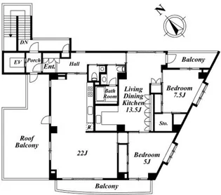 ドヒビル【4階】の間取り