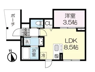 カーサグラシア中江【1階】の間取り