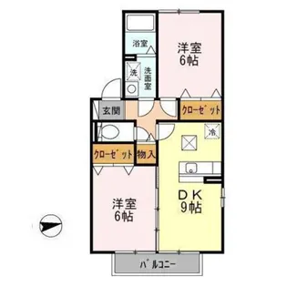 ラフィーネあさかA【1階】の間取り