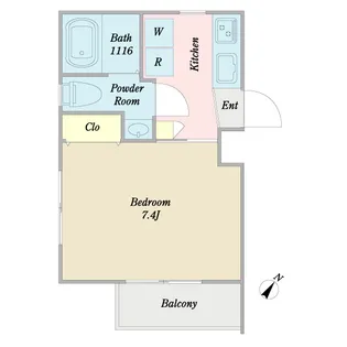 Ajitesano【4階】の間取り