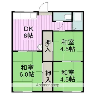 田園アパート【2階】の間取り