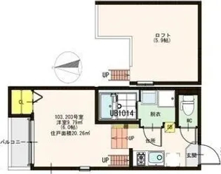 ハーモニーテラス今川【2階】の間取り