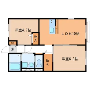 グランドフォンティーヌIII (Grand Fontaine III)【2階】の間取り