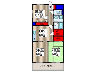 マ-ブル小手指【1階】の間取り