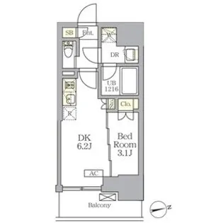 ザ・ライオンズフォーシア文京湯島【7階】の間取り