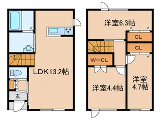 ハーベスト月寒西B棟の間取り