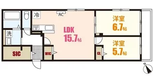 フローラルコートK【1階】の間取り
