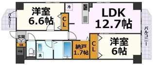 ハピネス車道【7階】の間取り