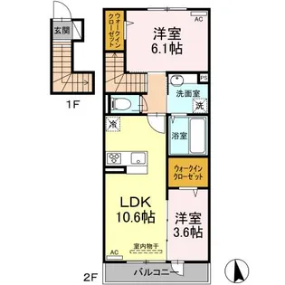アナシエ下連雀【2階】の間取り