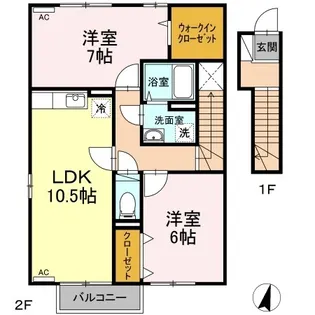 エスポワールえなみ B棟【2階】の間取り