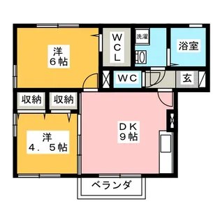 ヴィルヌーブ【2階】の間取り