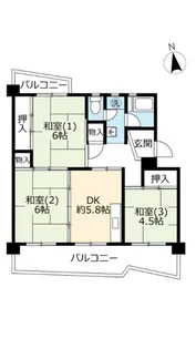 UR保津川【5階】の間取り