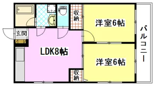 ラ・フォーレ鷹【3階】の間取り